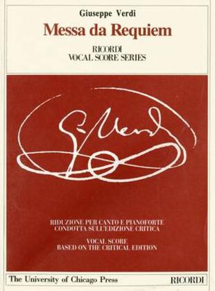 copertina Messa da requiem per l'anniversario della morte di Manzoni, 22 maggio 1874. Riduzione per canto e pianoforte (prefazione in italiano e inglese)