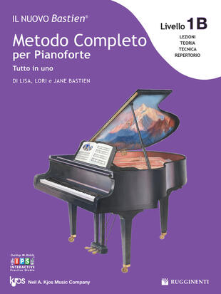copertina Il nuovo Bastien. Metodo completo per pianoforte. Tutto in uno. Livello 1B: lettura completa su due righi. Con app