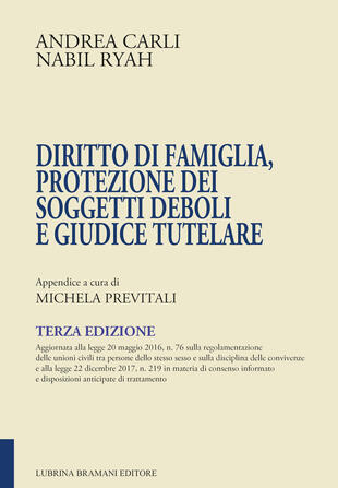 copertina Diritto di famiglia, protezione dei soggetti deboli e giudice tutelare