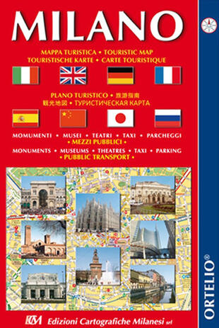 copertina Milano turistica. Mappa turistica, monumenti, musei, teatri, taxi, parcheggi e trasporti pubblici. Ediz. multilingue