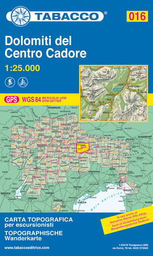 copertina Dolomiti del centro Cadore 1:25.000