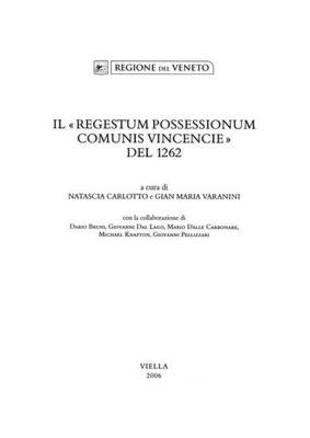 copertina Il regestum possessionum comunis Vinciencie del 1262