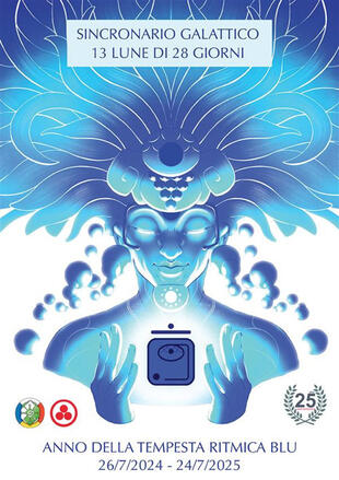 copertina Sincronario galattico. 13 lune di 28 giorni. Anno della tempesta ritmica blu. 26/7/2024-24/7/2025