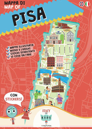copertina Mappa di Pisa illustrata. Con adesivi. Ediz. bilingue