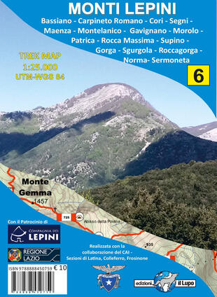 copertina Monti Lepini. Carta escursionistica 1:25.000