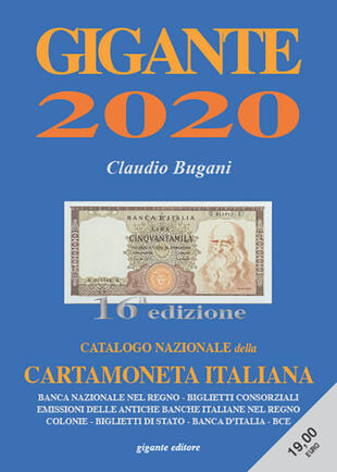 copertina Gigante 2020. Catalogo nazionale della cartamoneta italiana