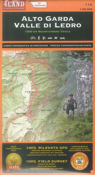copertina Alto Garda. Valle di Ledro. 1500 km mountainbike trails 1:25.000. Ediz. italiana, inglese e tedesca