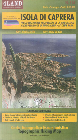 copertina Isola di Caprera. Parco Nazionale Arcipela di La Maddalena-Archipelago of La Maddalena National Park 1:10.000. Ediz. bilingue