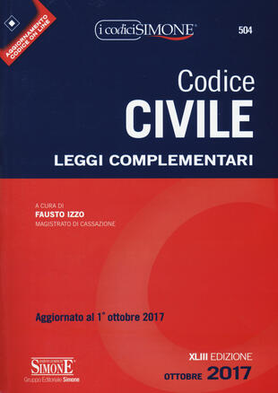 copertina Codice civile. Leggi complementari. Con aggiornamento online