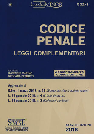 copertina Codice penale. Leggi complementari. Ediz. minor