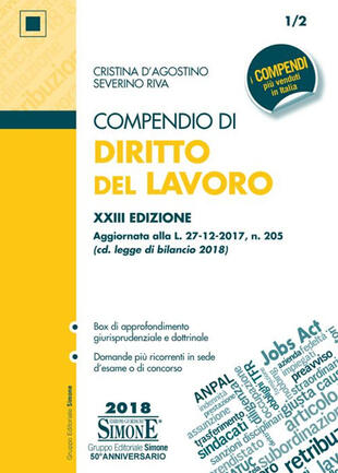 copertina Compendio di diritto del lavoro