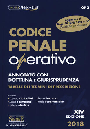 copertina Codice penale operativo. Annotato con dottrina e giurisprudenza. Tabelle dei termini di prescrizione
