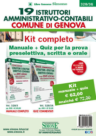 copertina 19 Istruttori Amministrativo-Contabili Comune di Genova. Kit completo