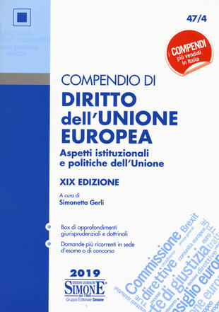 copertina Compendio di diritto dell'Unione Europea. Aspetti istituzionali e politiche dell'Unione