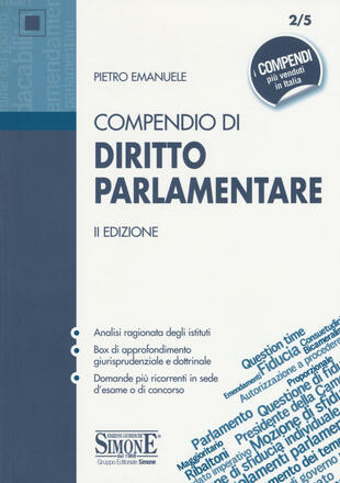 copertina Compendio di diritto parlamentare