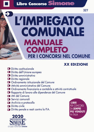 copertina L'impiegato comunale. Manuale completo per i concorsi nel Comune