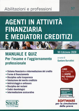 copertina Agenti in attivit&agrave; finanziaria e mediatori creditizi. Manuale e quiz