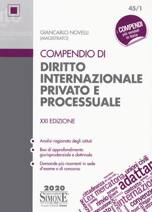 copertina Compendio di diritto internazionale privato e processuale. Con espansione online