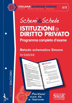 copertina Schemi & schede di istituzioni di diritto privato. Programma completo d'esame