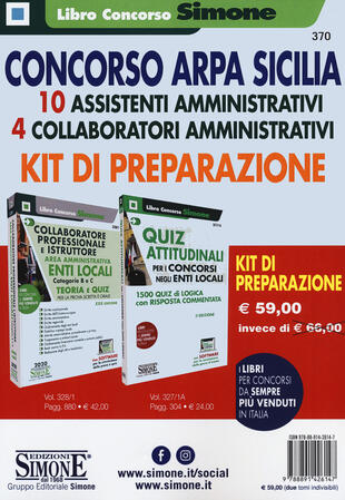 copertina Concorso Arpa Sicilia. 10 assistenti amministrativi, 4 collaboratori amministrativi. Kit di preparazione