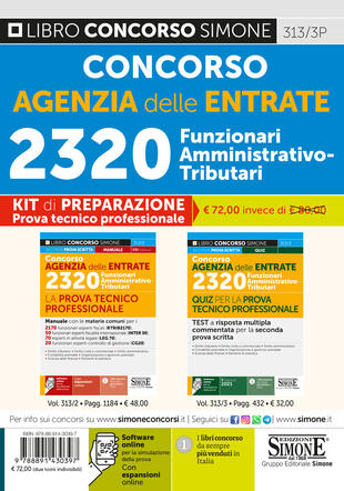 copertina Concorso Agenzia delle entrate. 2320 Funzionari amministrativo-tributari. Prova tecnico professionale. Kit di preparazione. Con espansione online. Con software di simulazione
