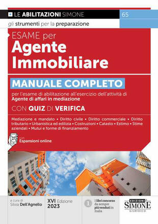 copertina Manuale completo per l'esame di abilitazione all'esercizio dell'attività di agente di affari in mediazione. Quiz di verifica. Con espansioni online