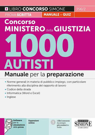 copertina Concorso Ministero della Giustizia 1000 Autisti. Manuale per la preparazione. Con espansioni online. Con software di simulazione