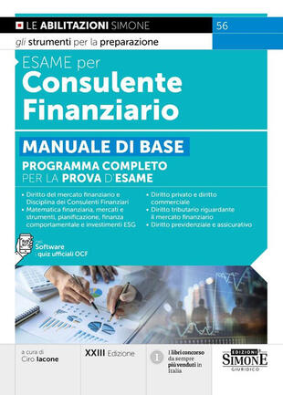 copertina Esame per consulente finanziario. Manuale di base. Programma completo per la prova d'esame. Con software con i quiz ufficiali OCF