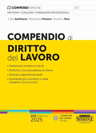copertina Compendio di diritto del lavoro. Nuova ediz.