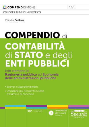 copertina Compendio di contabilit&agrave; di Stato e degli enti pubblici con elementi di ragioneria pubblica. Nuova ediz.
