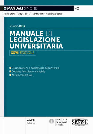copertina Manuale di legislazione universitaria. Nuova ediz.