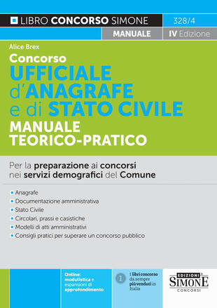 copertina Concorso ufficiale d'anagrafe e di Stato civile. Manuale teorico-pratico. Per la preparazione ai concorsi per collaboratore e istruttore amministrativo negli uffici comunali. Nuova ediz.