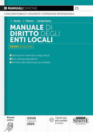 copertina Manuale di diritto degli enti locali. Con risorse online