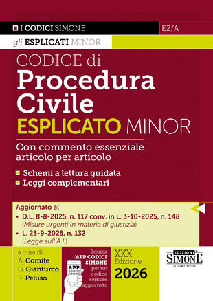 copertina Codice di procedura civile esplicato. Ediz. minor. Con APP CODICI SIMONE per un codice sempre aggiornato