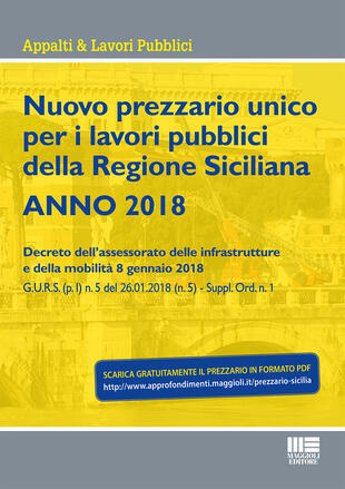 copertina Nuovo prezzario unico regionale per i lavori pubblici della Regione Sicilia 2018