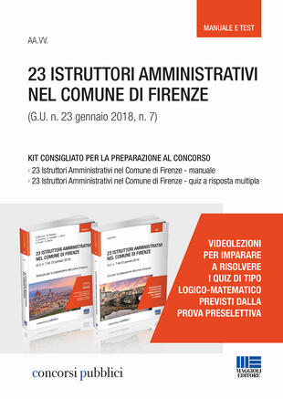 copertina 23 istruttori amministrativi nel Comune di Firenze (G.U. n. 23 gennaio 2018, n. 7). Kit consigliato per la preparazione al concorso