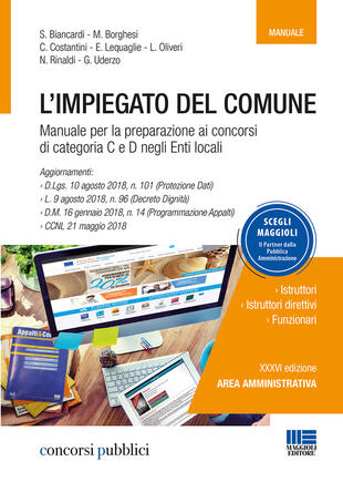 copertina L' impiegato del comune. Manuale per la preparazione ai concorsi di categoria C e D negli Enti locali