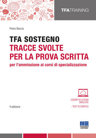 copertina TFA sostegno. Tracce svolte per la prova scritta per l'ammissione ai corsi di specializzazione