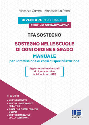 copertina TFA Sostegno. Sostegno nelle scuole di ogni ordine e grado. Manuale per l'ammissione ai corsi di specializzazione