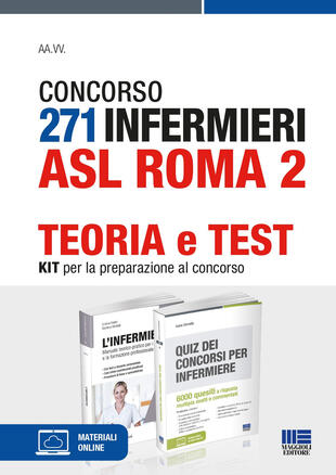 copertina Concorso 271 infermieri ASL Roma 2. Teoria e test. Kit per la preparazione al concorso. Con espansione online