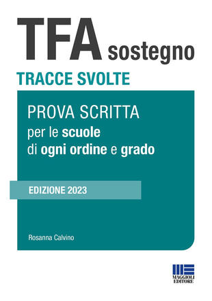copertina TFA sostegno. Tracce svolte. Prova scritta per le scuole di ogni ordine e grado