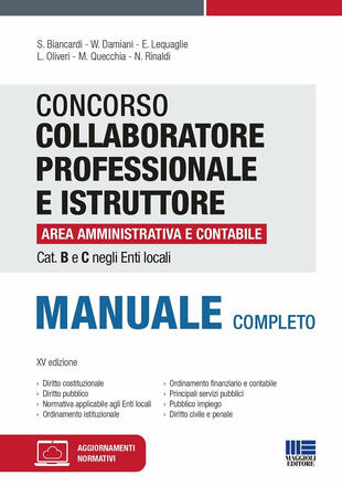 copertina Concorso collaboratore professionale e istruttore area amministrativa e contabile Cat. B e C negli Enti locali. Manuale completo