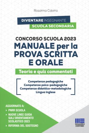 copertina Concorso scuola 2023. Manuale per la prova scritta e orale. Teoria e quiz commentati