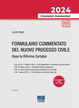 copertina Formulario commentato del processo civile dopo la Riforma Cartabia. Con espansione online