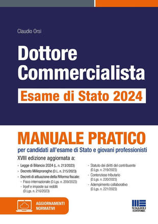 copertina Dottore commercialista. Esame di Stato 2024. Manuale pratico per candidati all'esame di Stato e giovani professionisti