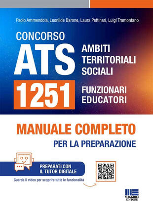 copertina Concorso ATS Ambiti Territoriali Sociali. 1251 funzionari educatori. Manuale completo per tutte le prove. Con tutor digitale