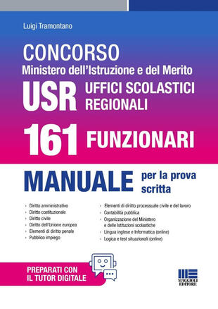 copertina Concorso Ministero dell'Istruzione e del Merito USR Uffici Scolastici Regionali. 161 Funzionari. Manuale per la prova scritta