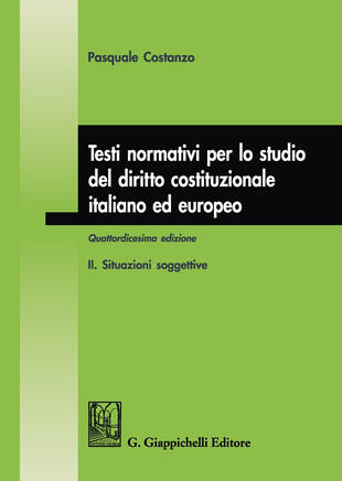 copertina Testi normativi per lo studio del diritto costituzionale italiano ed europeo