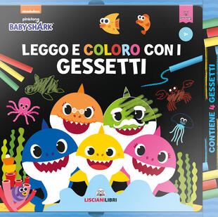 copertina Disegno e colori con i gessetti. Baby Shark. Ediz. a colori. Con gadget