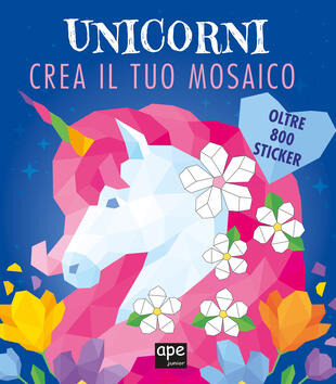 copertina Unicorno Mosaico Libro sticker